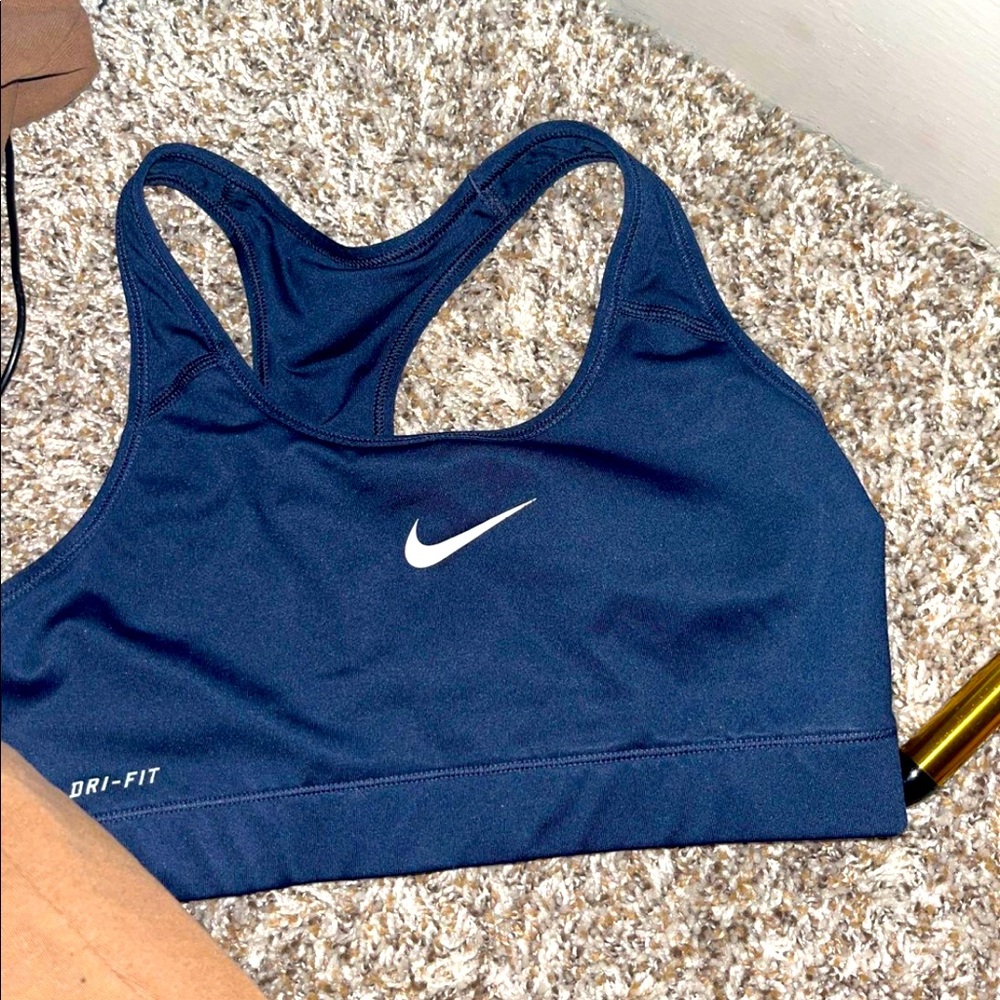 Navy blue Nike sports bra
